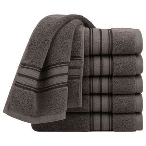 Hand Towels 100% Cotton 6 Pcs Ringspun Face Towels Coffee Color